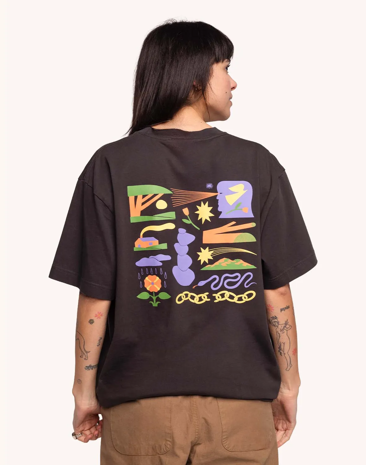 OLOW Elsewhere t-shirt noir carbone coton bio