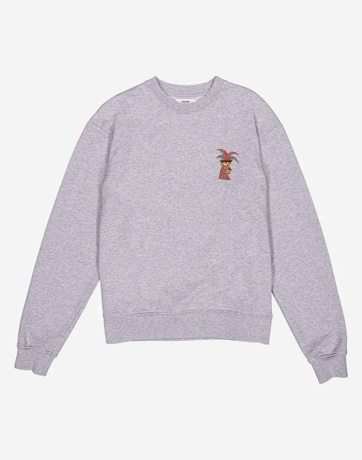 Olow Yaguar sweat gris chiné coton bio brodé