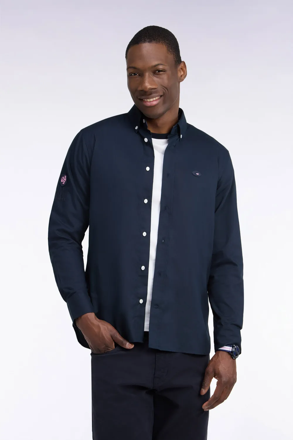 Eden Park XV de France chemise homme marine coton patch dos
