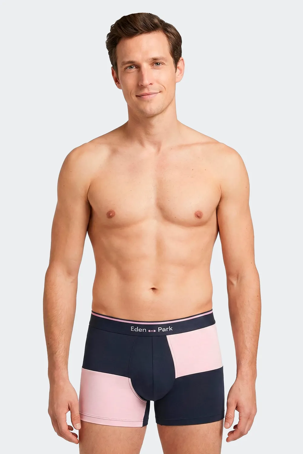 Eden Park lot 2 boxers coton stretch marine rose damier