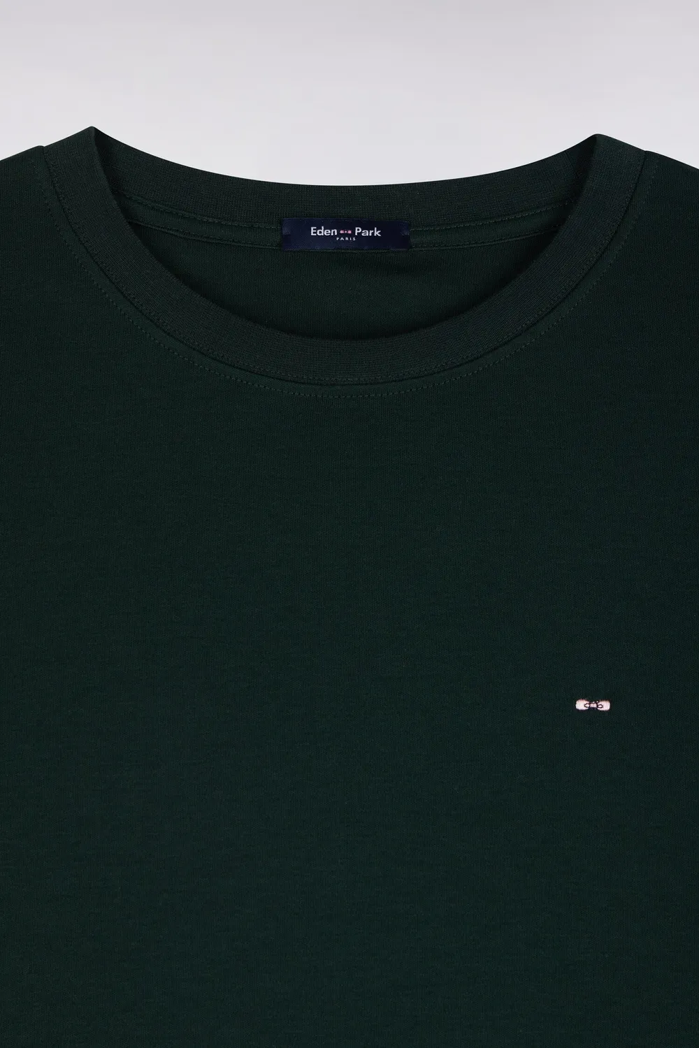 Eden Park T-shirt Coton Vert Foncé Coupe Droite