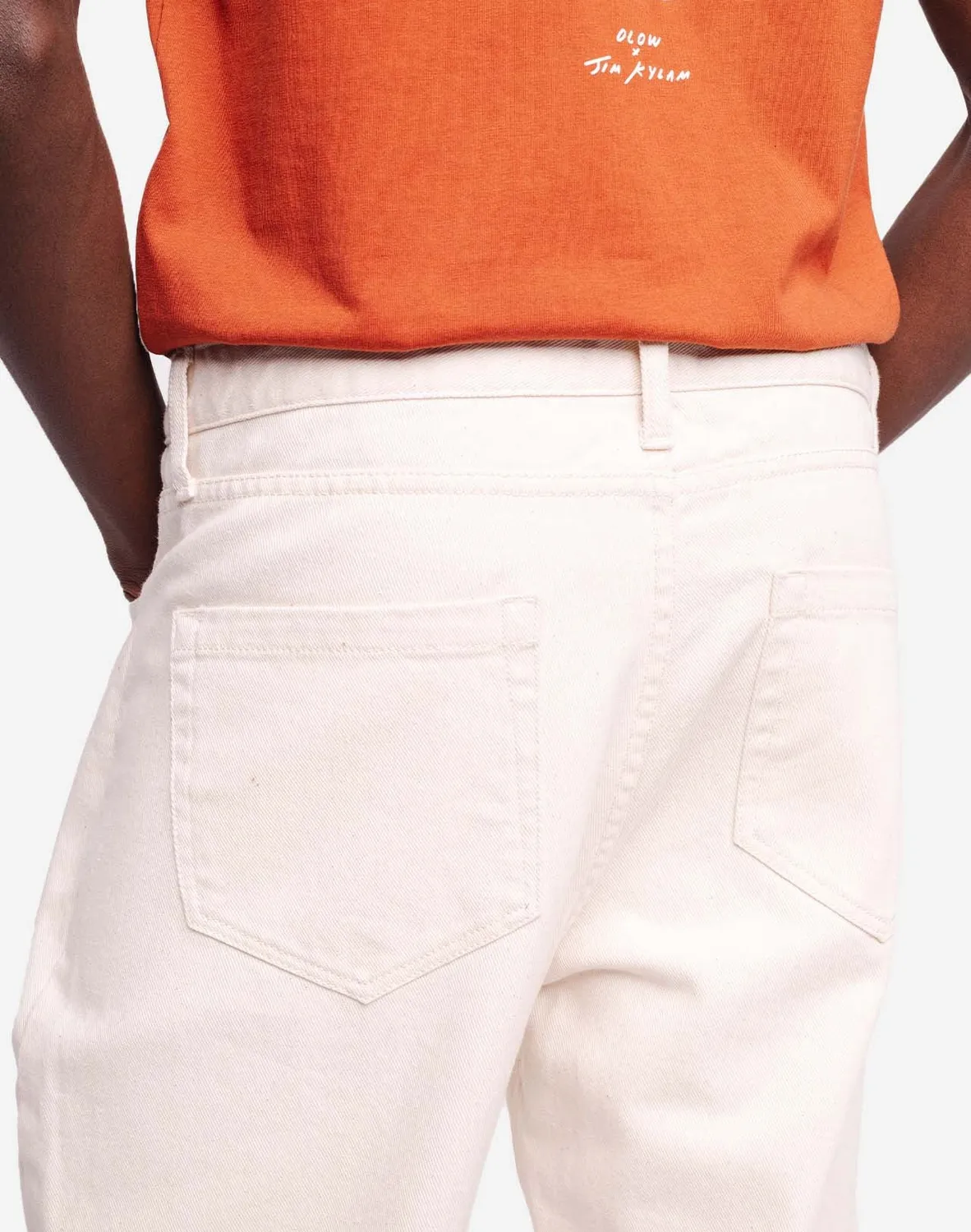 OLOW Jacquot pantalon homme écru coupe droite