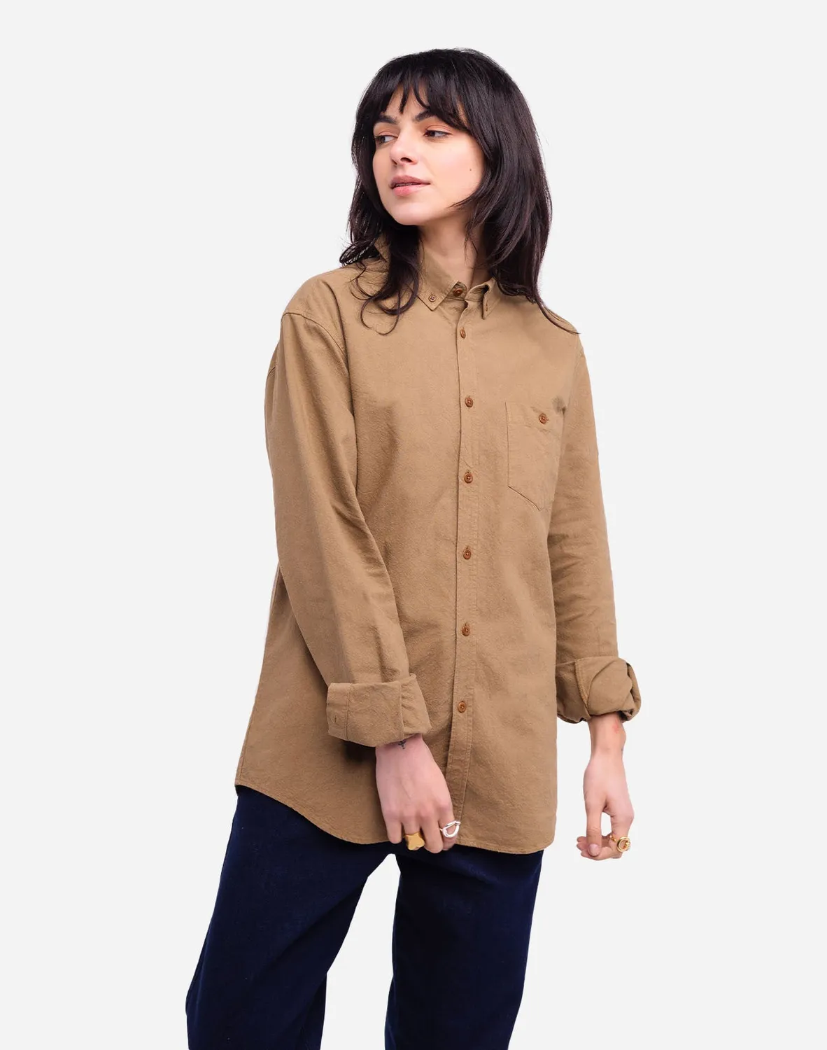 OLOW Classico Afel chemise taupe coton chanvre