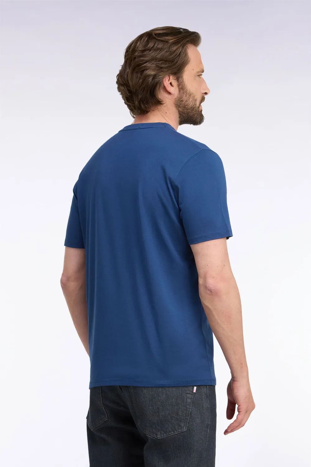 Eden Park t-shirt col rond coton marine coupe droite