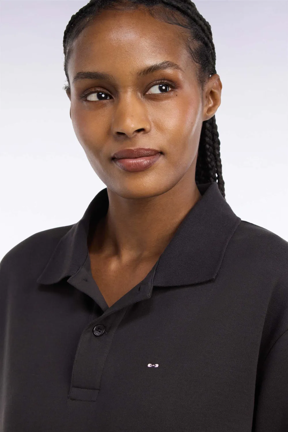 Eden Park polo interlock coton marron unisexe loose