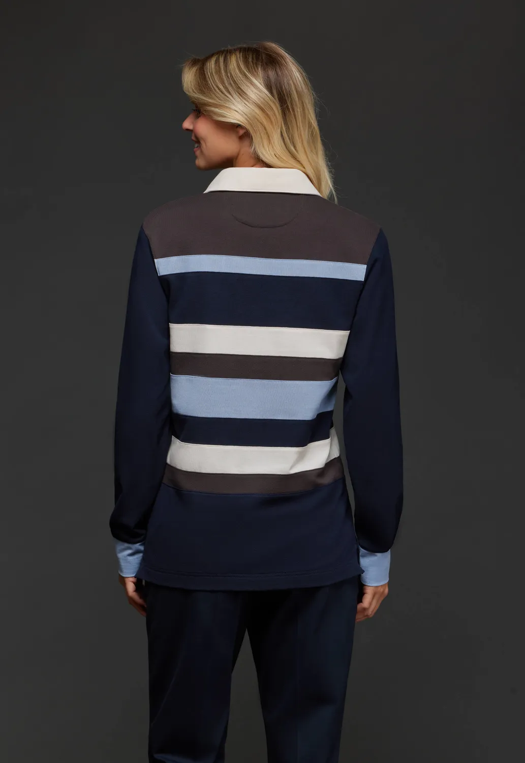 Eden Park Pap'Atelier maillot coton rayé bleu marron M unique