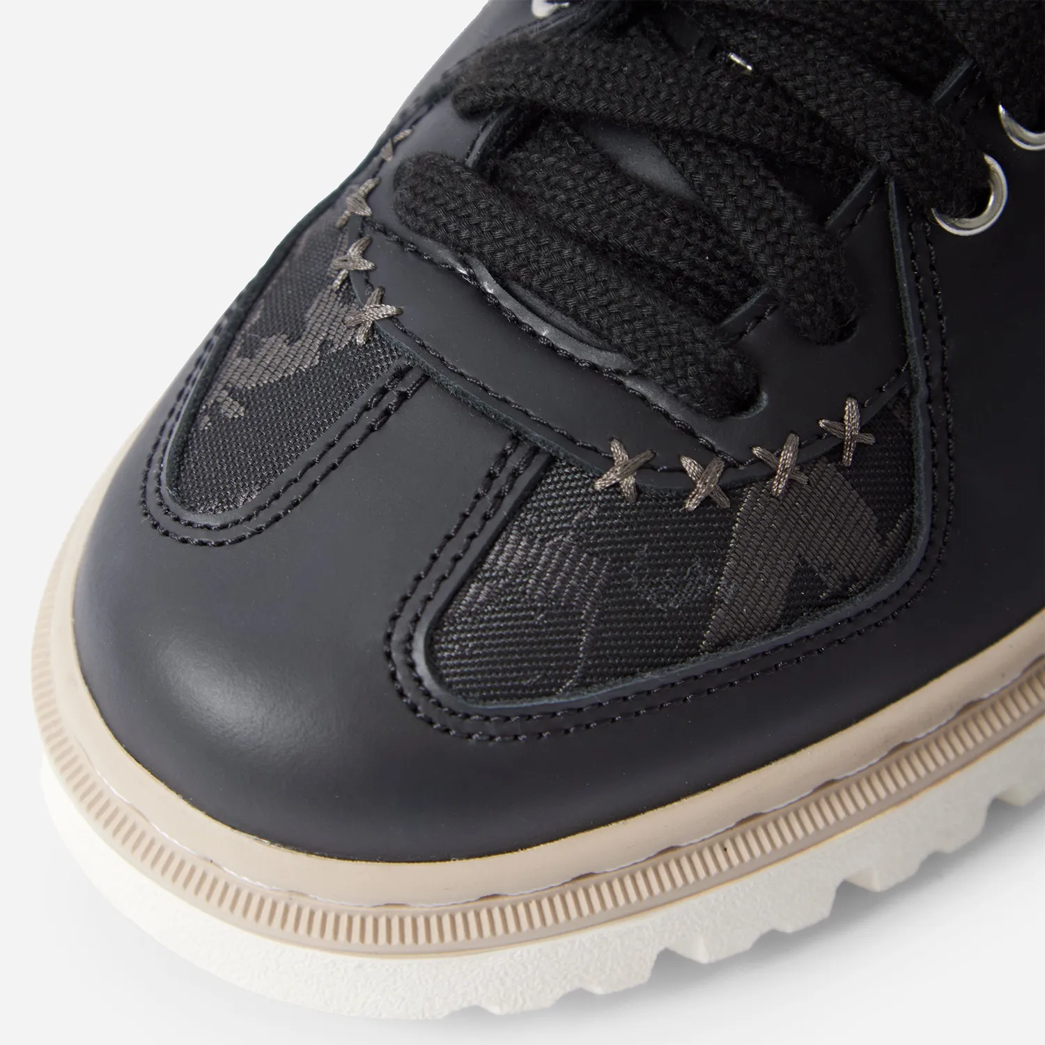 Labrum BW Army sneakers cuir noir beige semelle épaisse