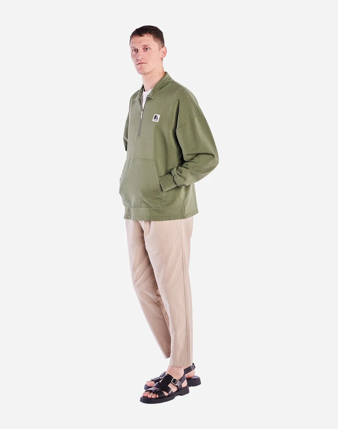 OLOW Manso sweat zippé vert olive coton bio
