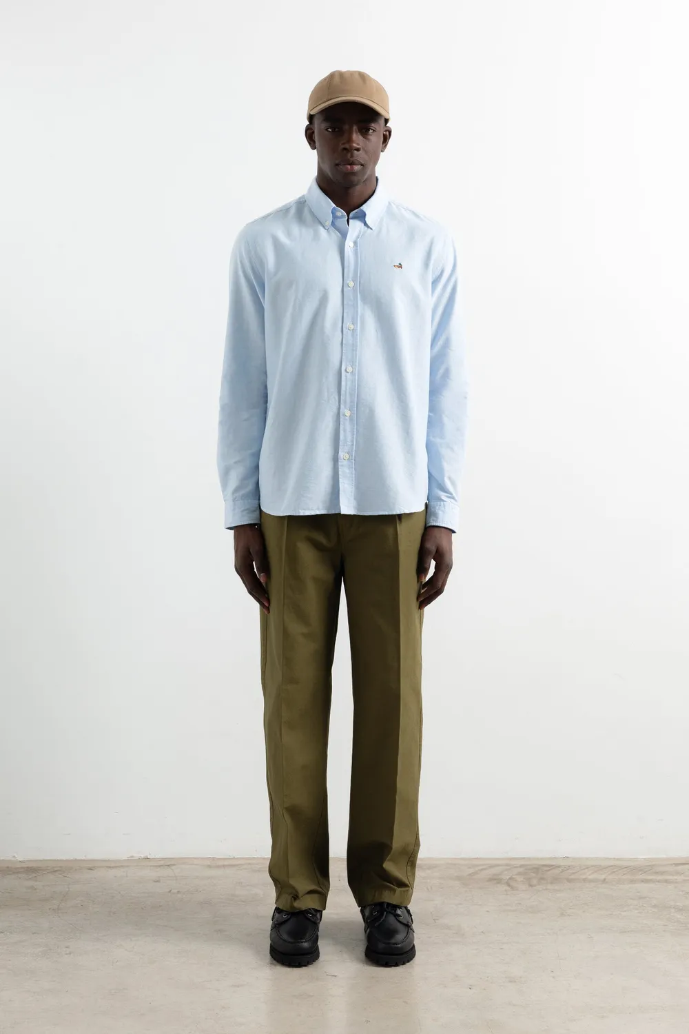 Edmmond Studios Duck Shirt chemise oxford bleu clair canard