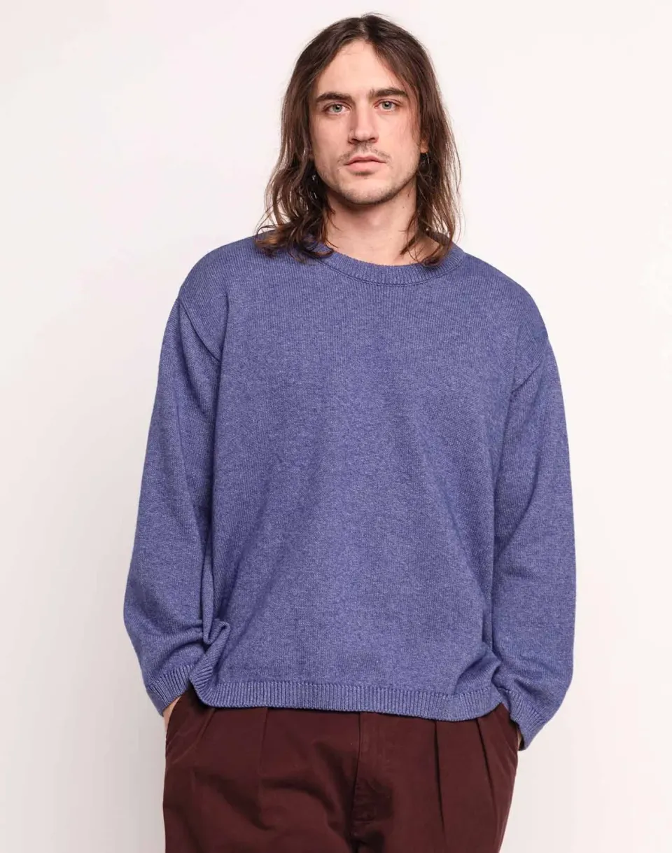 OLOW Imeji pull bleu chiné mérinos