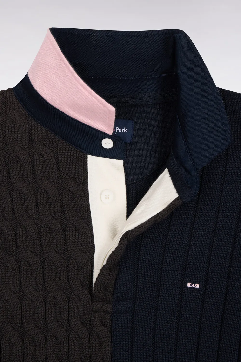 Eden Park Tradi Preppy pull torsades coton tricolore homme
