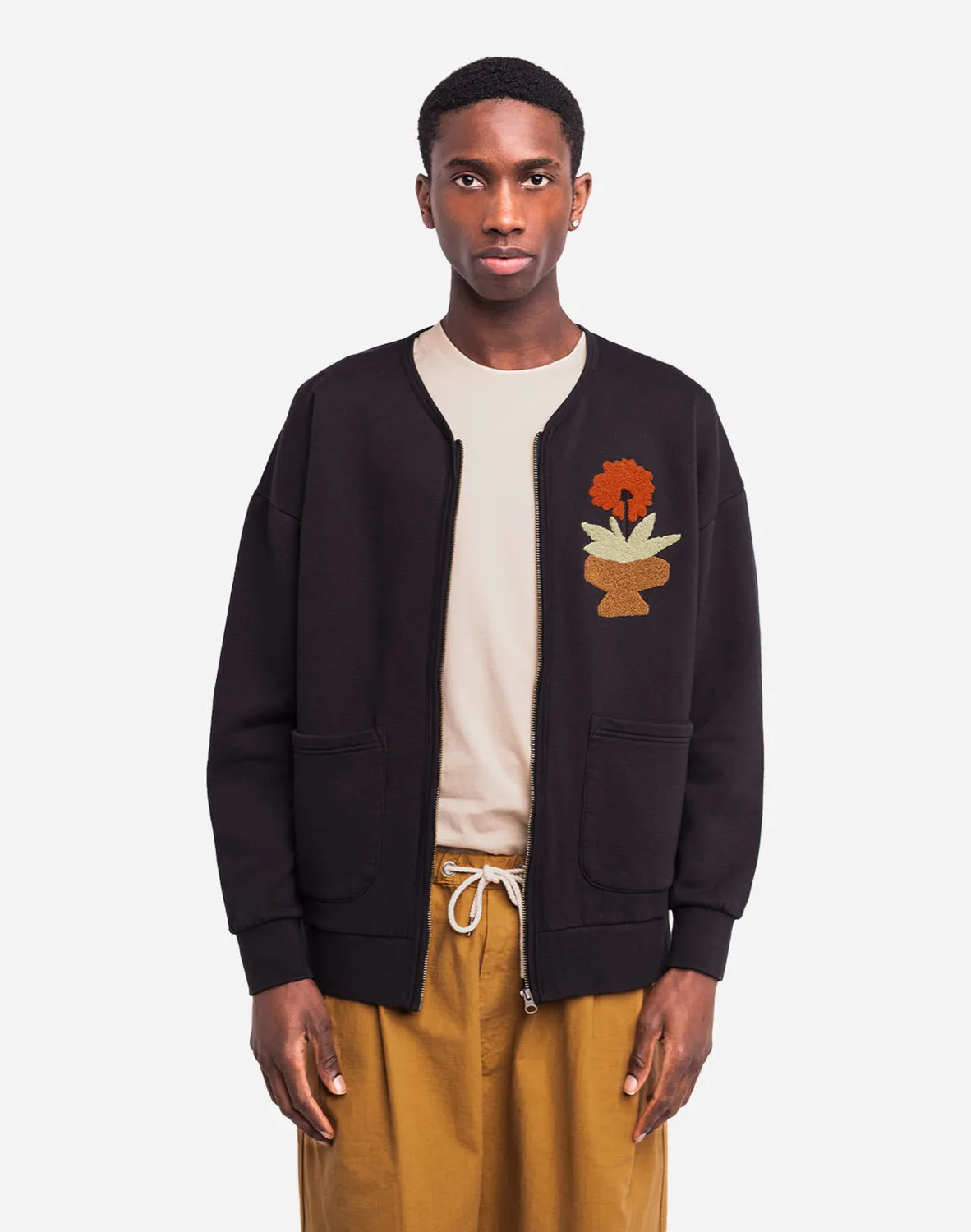 OLOW Kigo sweat zippé noir carbone coton bio