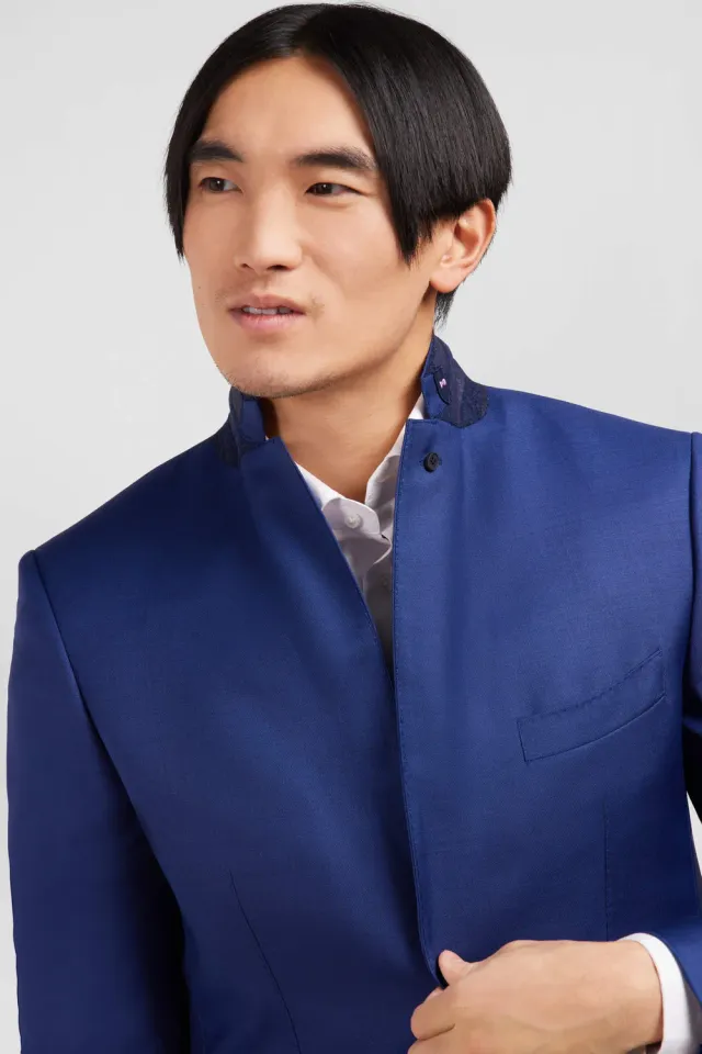 Eden Park costume slim bleu laine homme