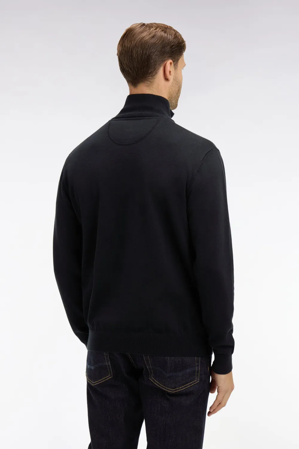 Eden Park pull col camionneur noir coton homme