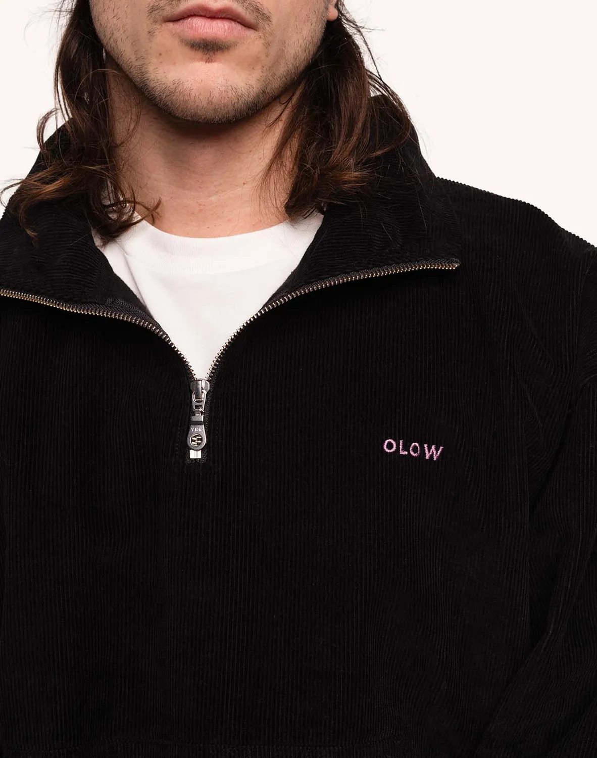 Olow Bangor sweat noir velours coton camionneur