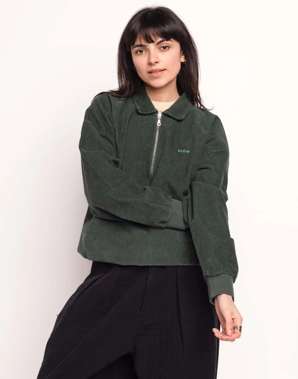 Olow Manso sweat vert mélèze velours