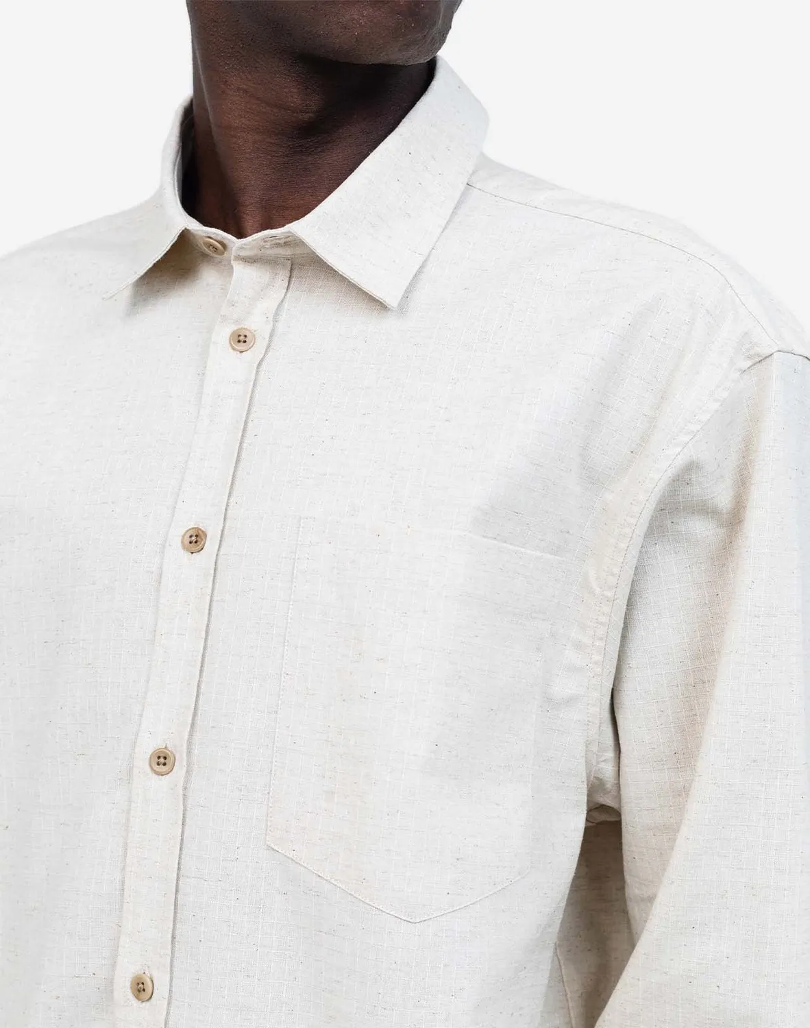 OLOW Nago chemise homme écru ripstop coton lin