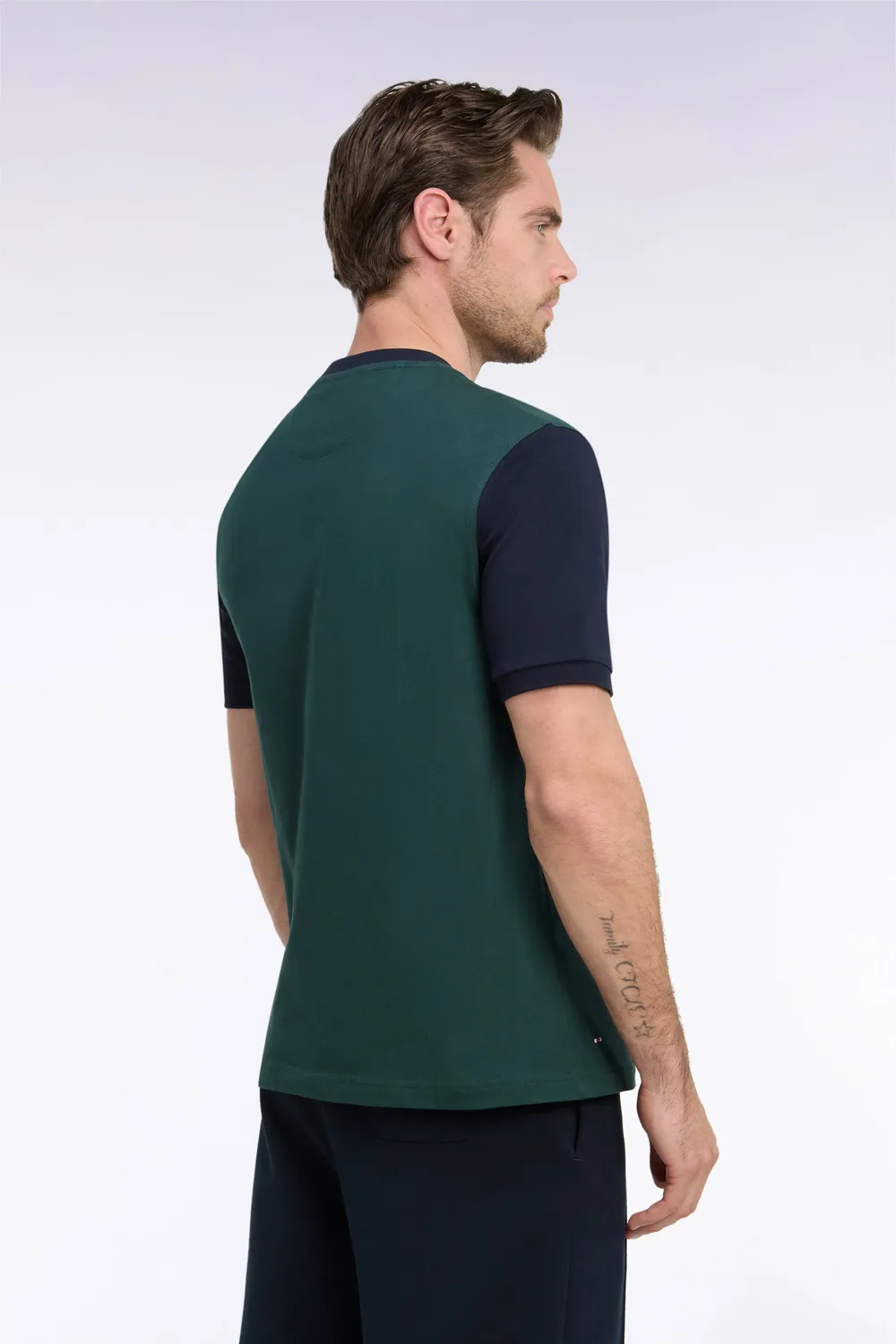Eden Park t-shirt coton marine kaki coupe droite