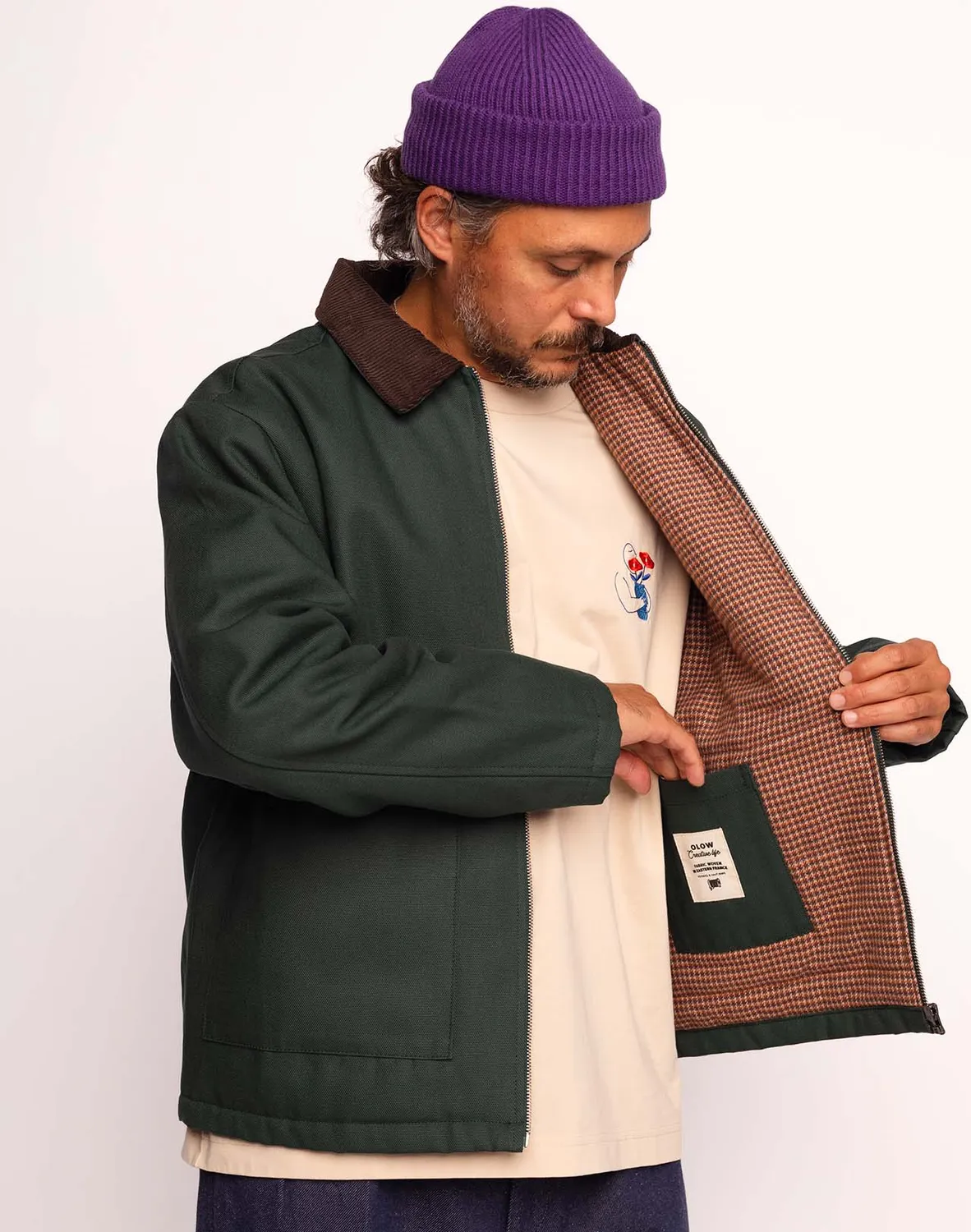 OLOW Yarm blouson workwear vert mélèze matelassé