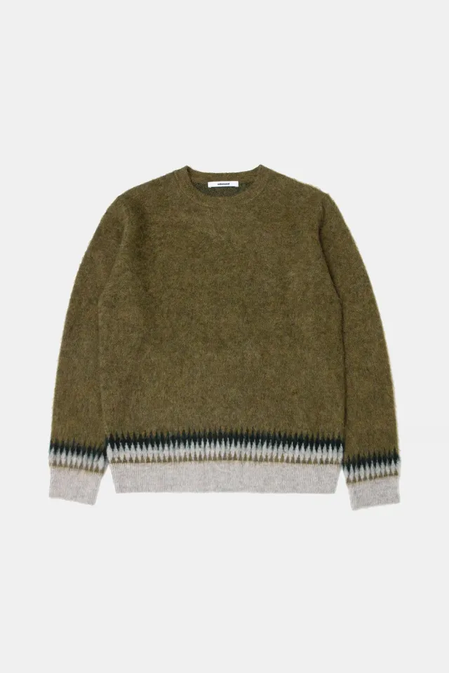 Edmmond Studios Facet Sweater pull kaki losanges brossés
