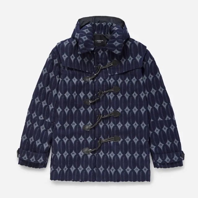 Labrum Black Label Navy Monogram Duffle manteau homme marine