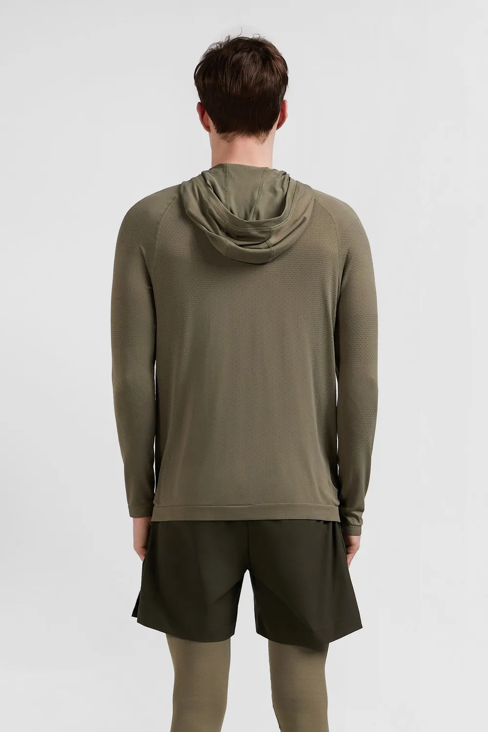 Eden Park sweat capuche kaki manches cerclées