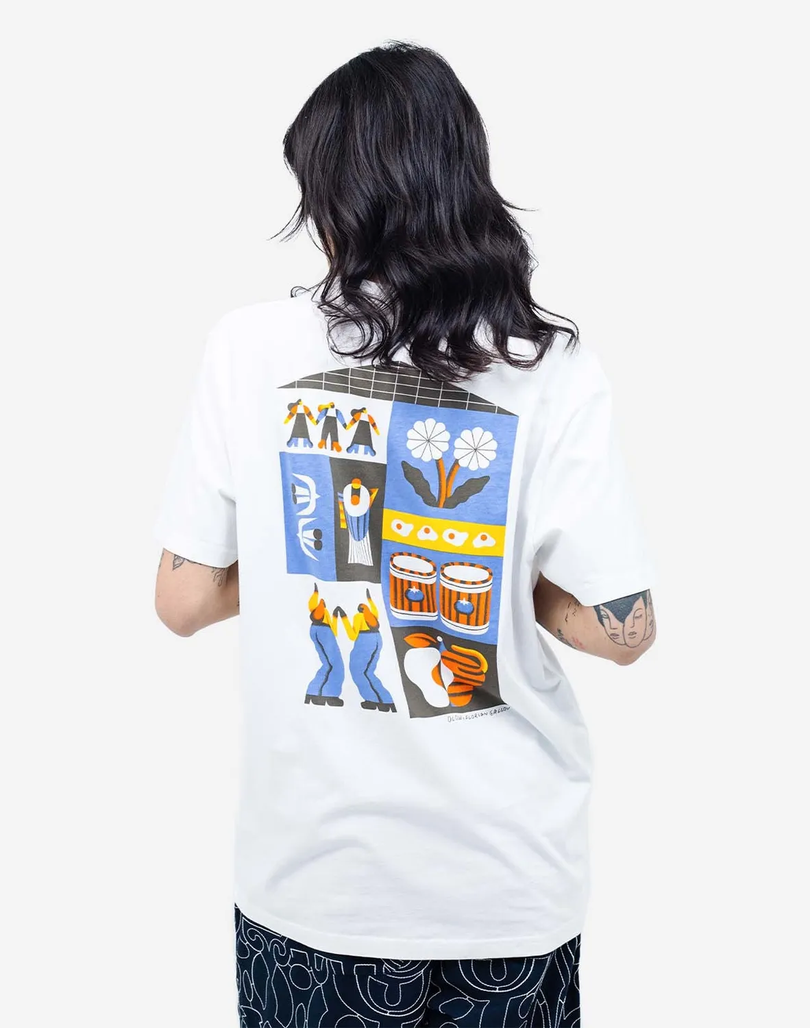 OLOW Life t-shirt écru coton bio imprimé