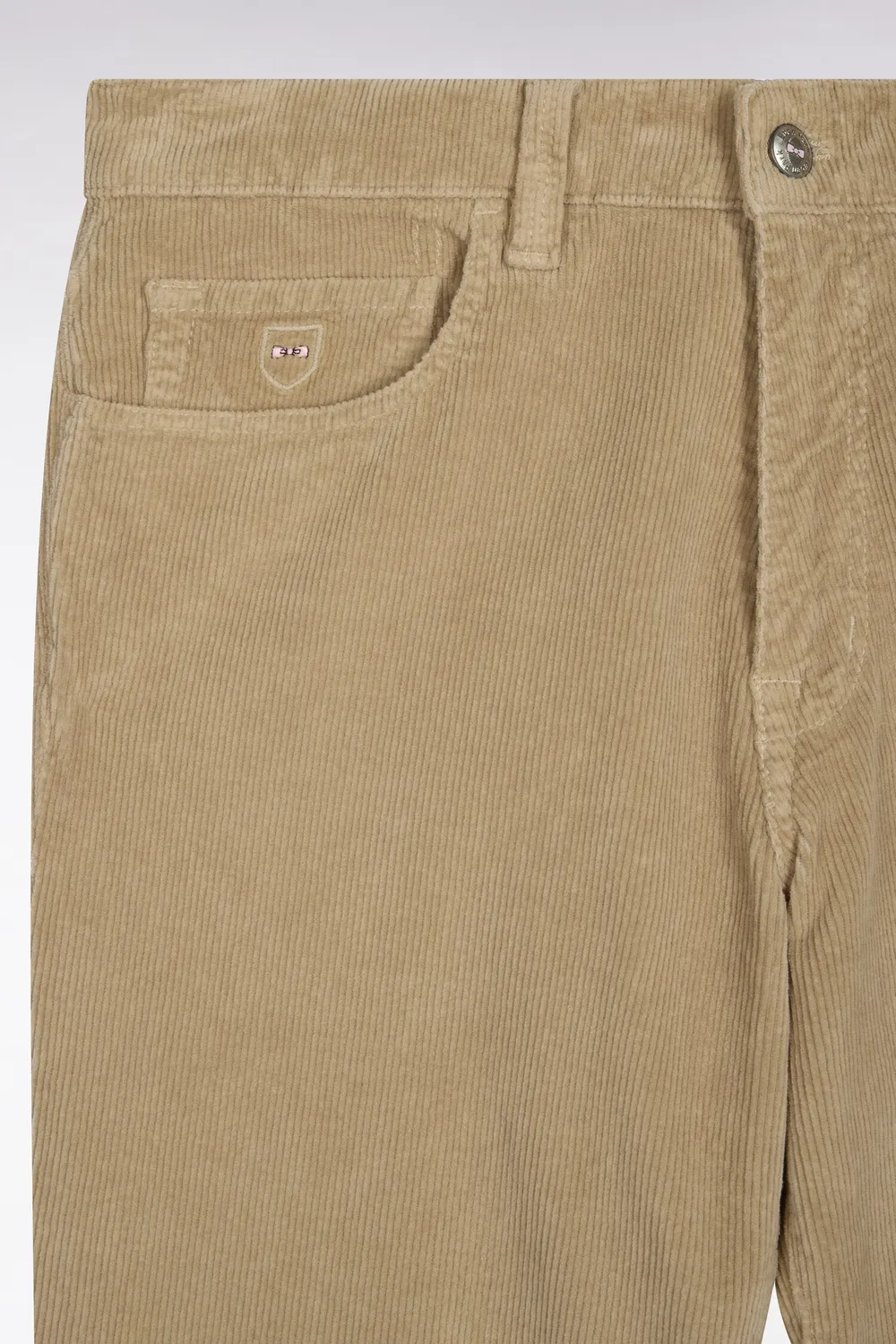 Eden Park pantalon 5 poches velours beige regular