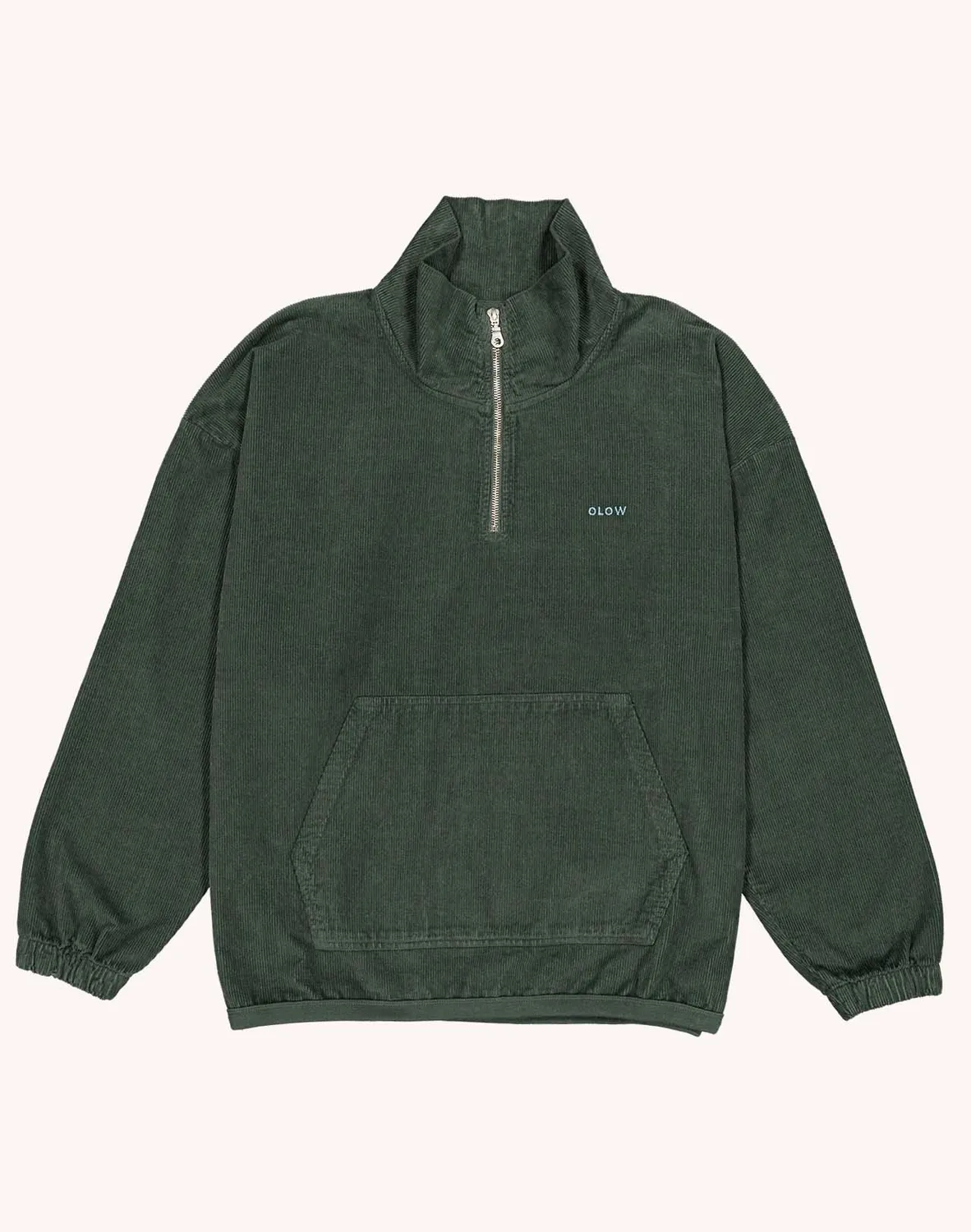 Olow Bangor sweat vert mélèze col zippé