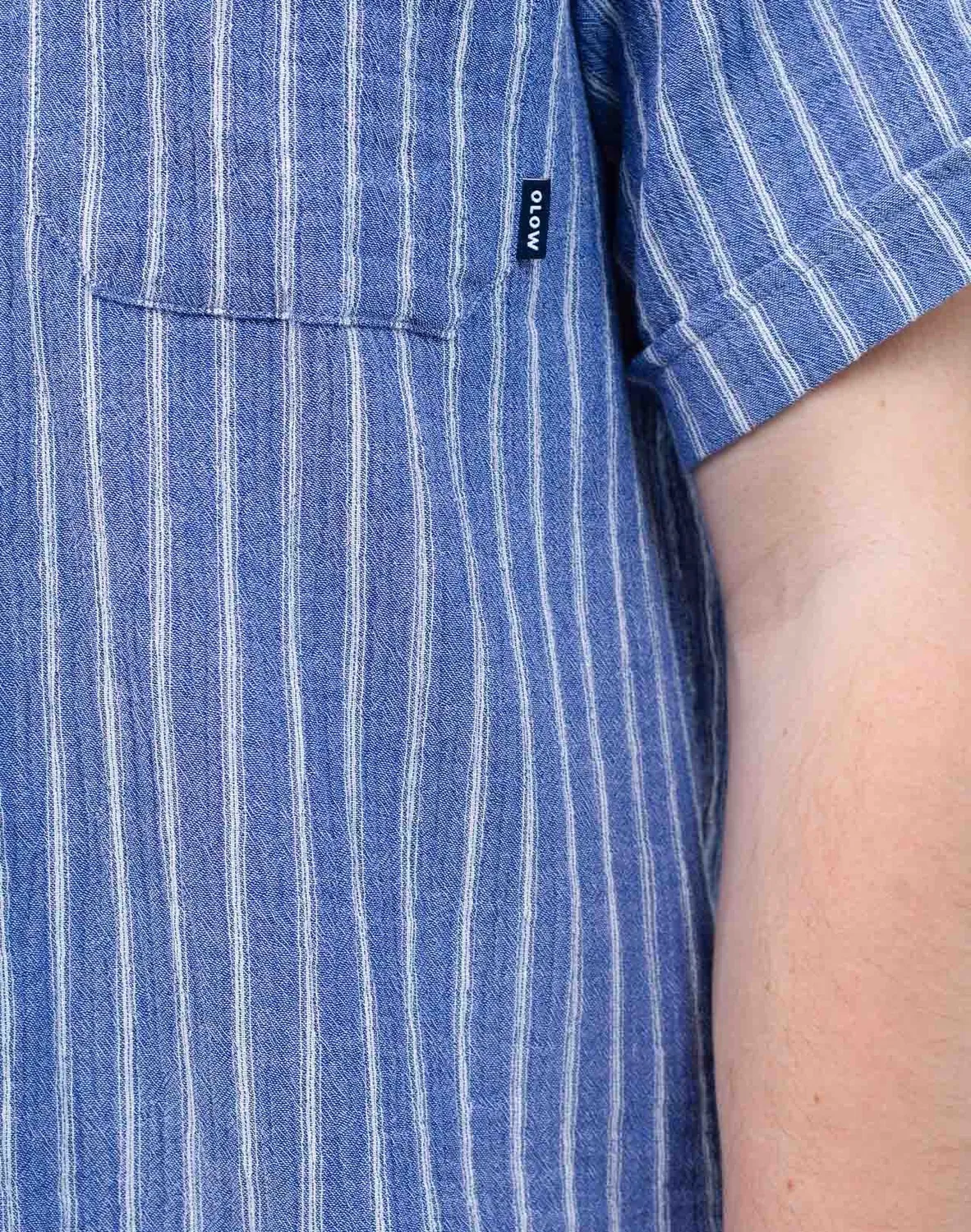 OLOW Lewis chemisette bleue gaze coton bio