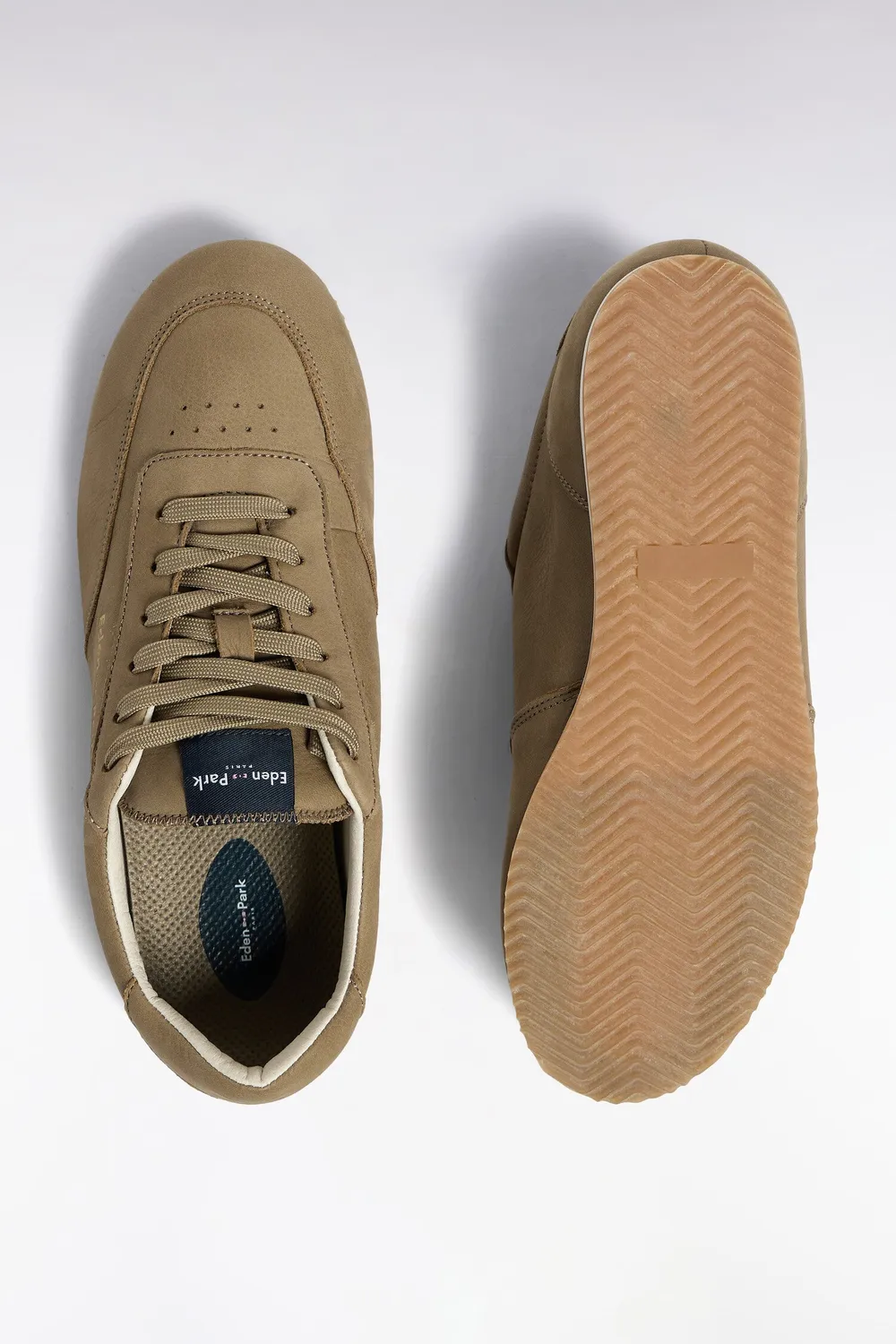 Eden Park Club Classique 2 baskets basses beige cuir nubuck