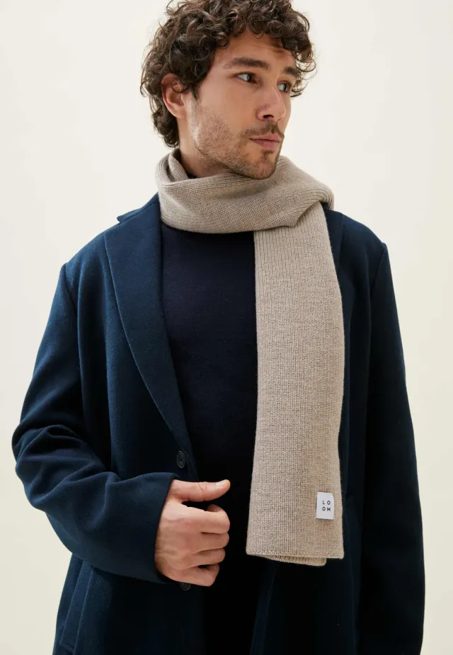 Loom écharpe laine mérinos bleu marine grande