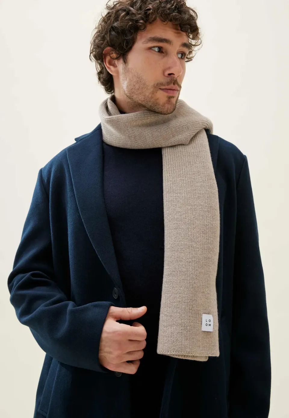Loom écharpe laine mérinos bleu marine grande