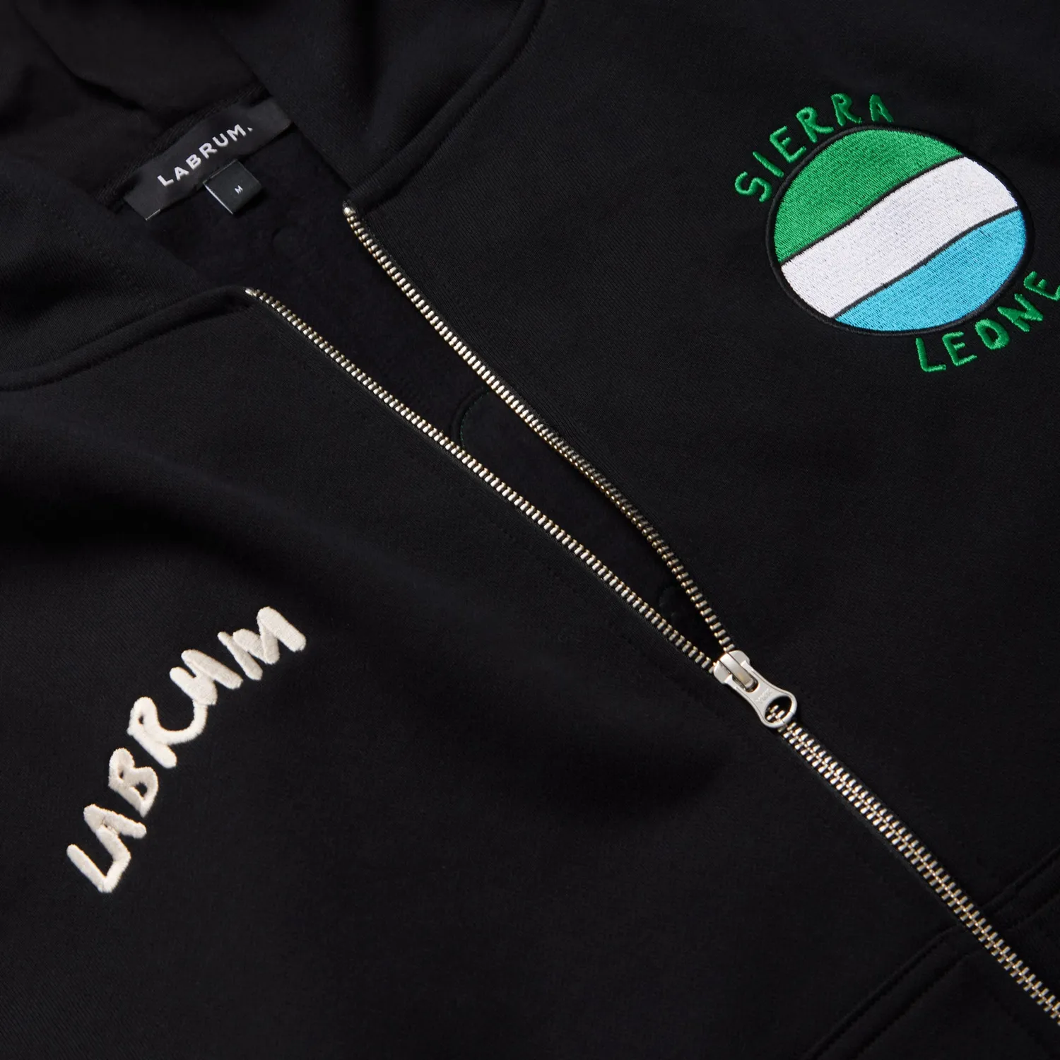 Labrum Sierra Leone hoodie homme noir coton zippé