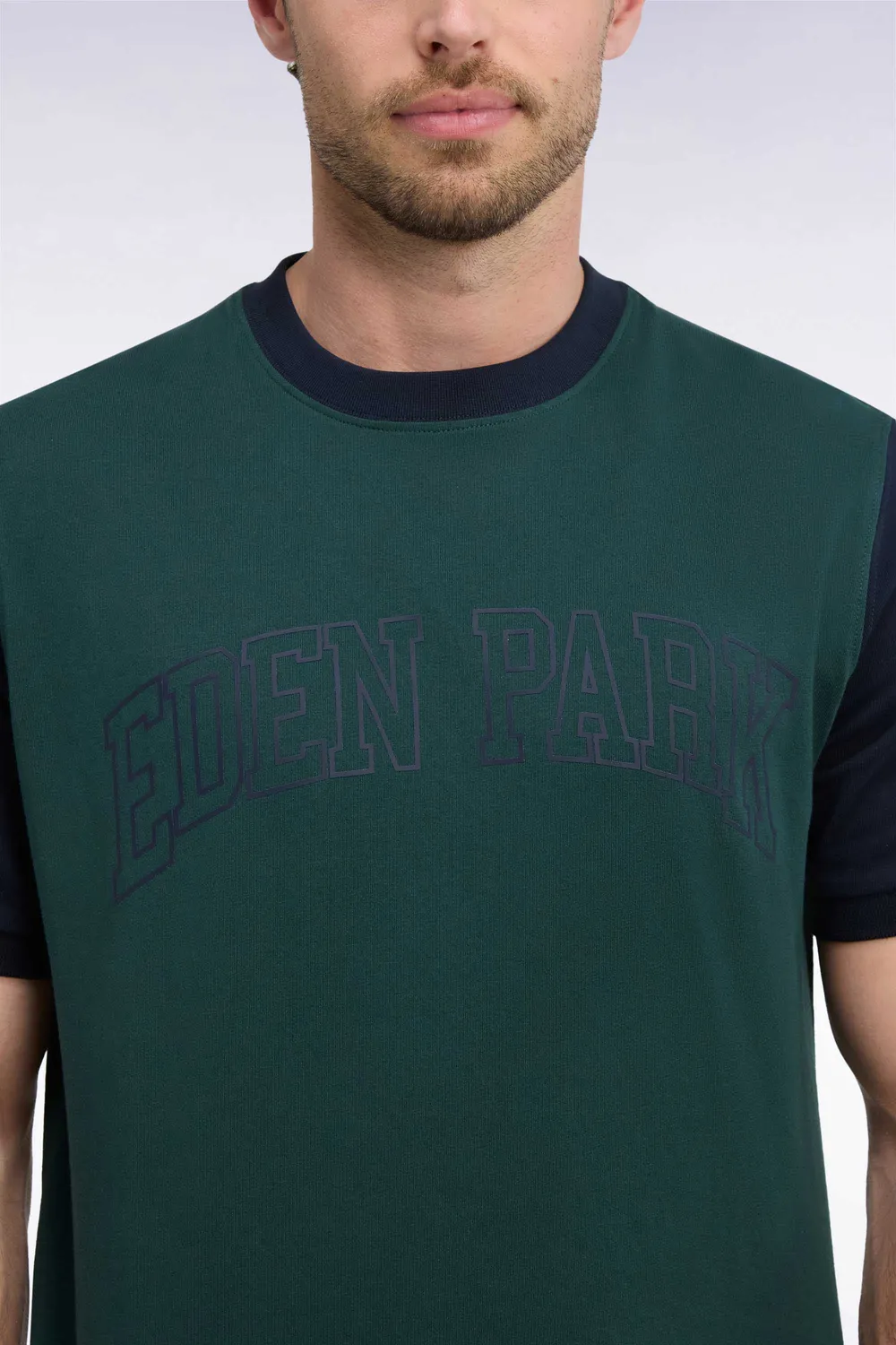 Eden Park t-shirt coton marine kaki coupe droite