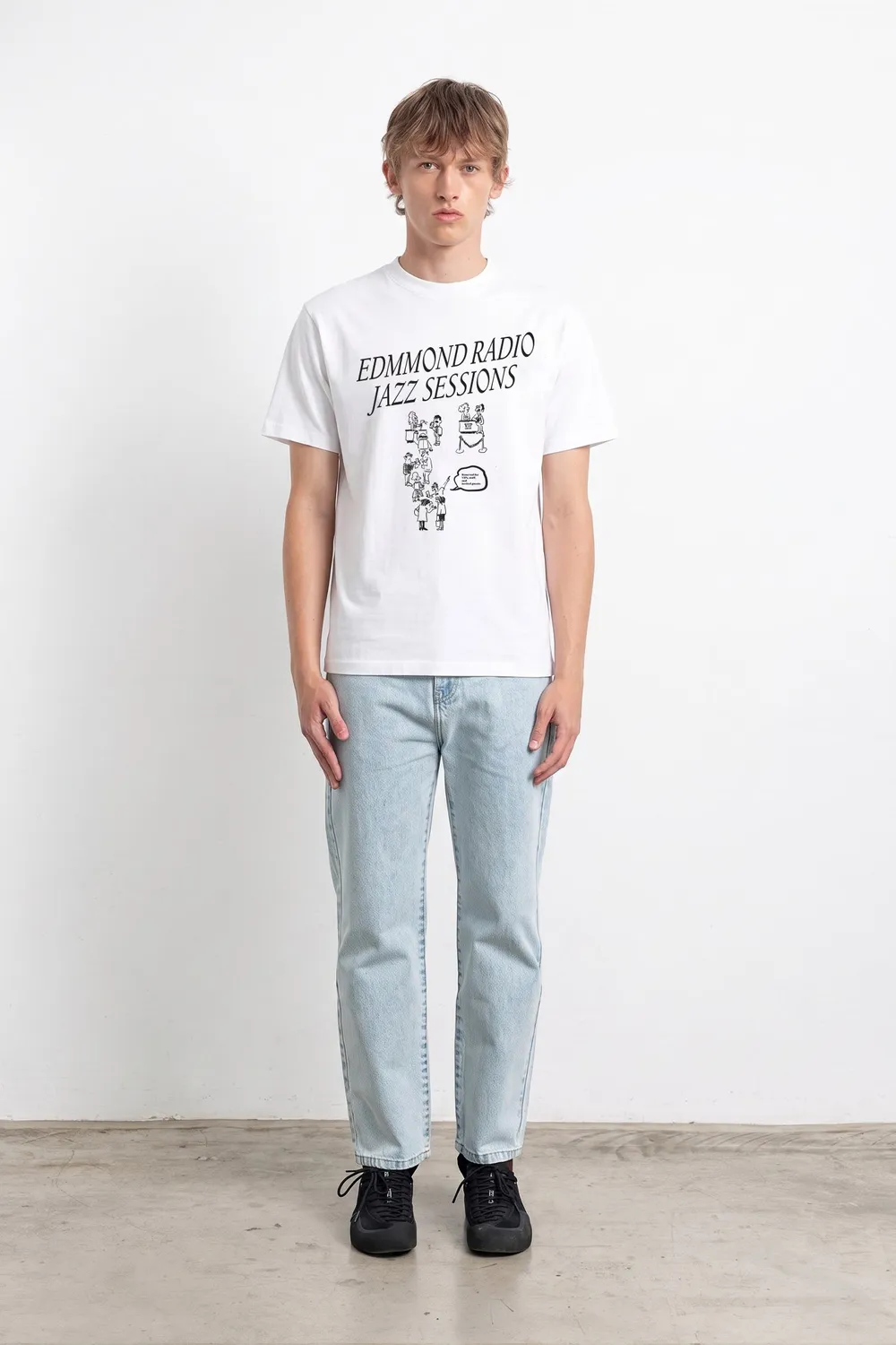 Edmmond Studios Vip Queue t-shirt blanc graphique jazz