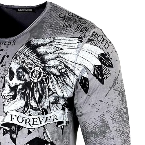 Subliminal Mode BX708 t-shirt homme col rond coton délavé