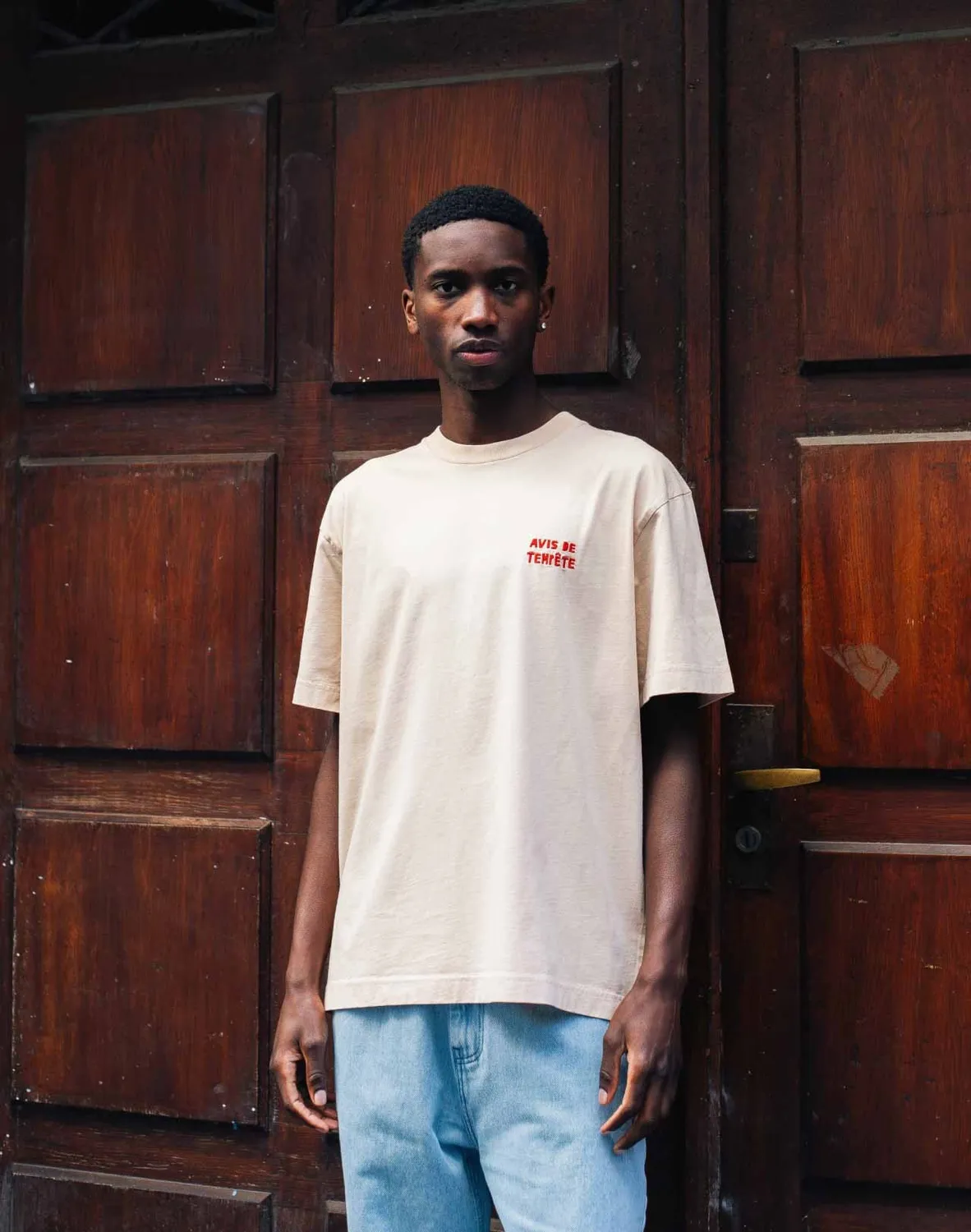 OLOW Tempête t-shirt crème coupe ample