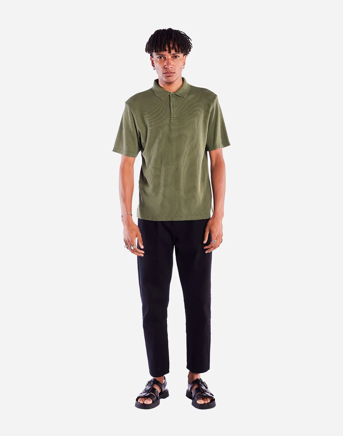 OLOW Fez polo homme vert olive coton