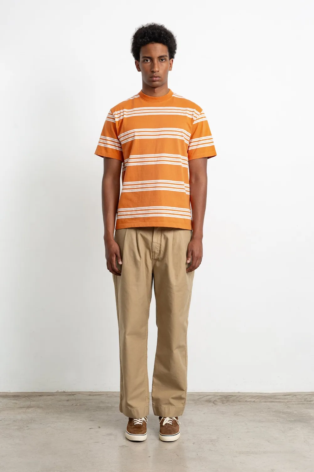 Edmmond Studios Multistripes t-shirt homme orange coton 220g