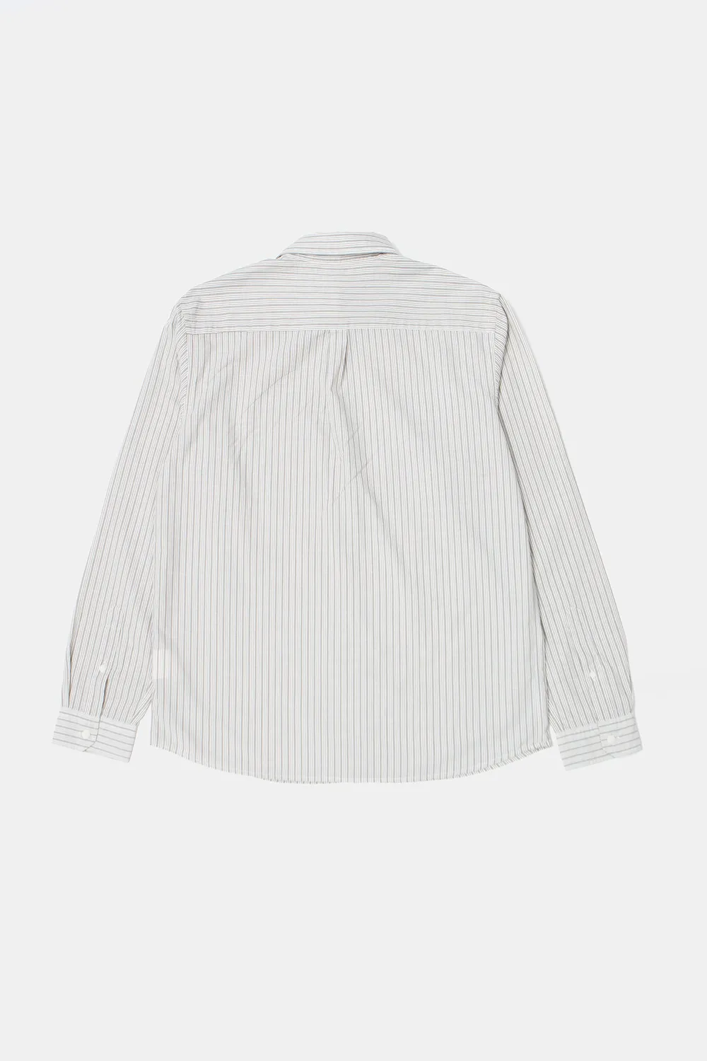 Edmmond Studios Sorne Shirt chemise grise rayée popeline