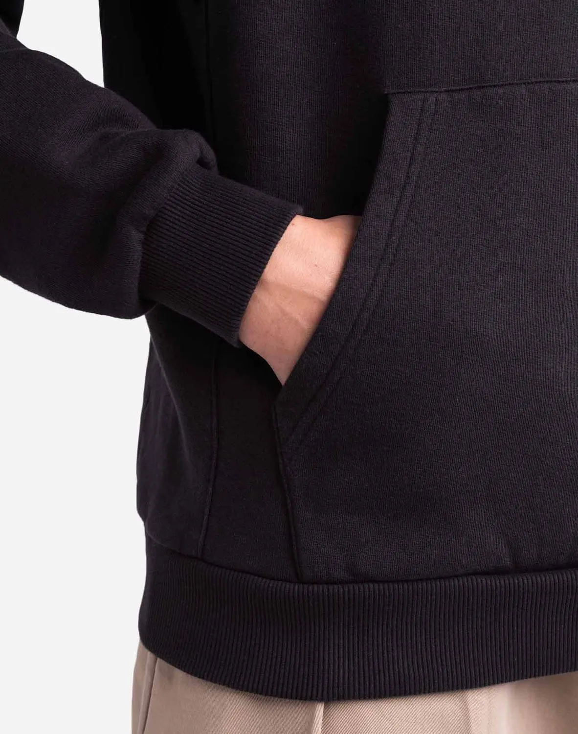 Olow Hood Hoodie noir carbone brodé molleton