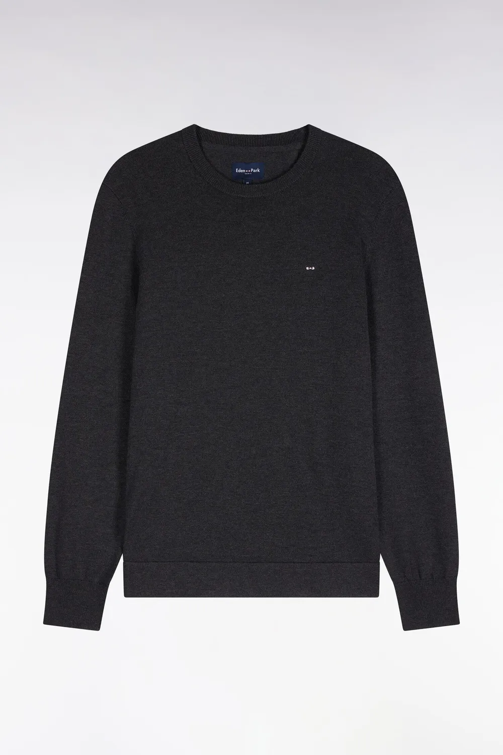 Eden Park Pull col rond coton viscose gris foncé