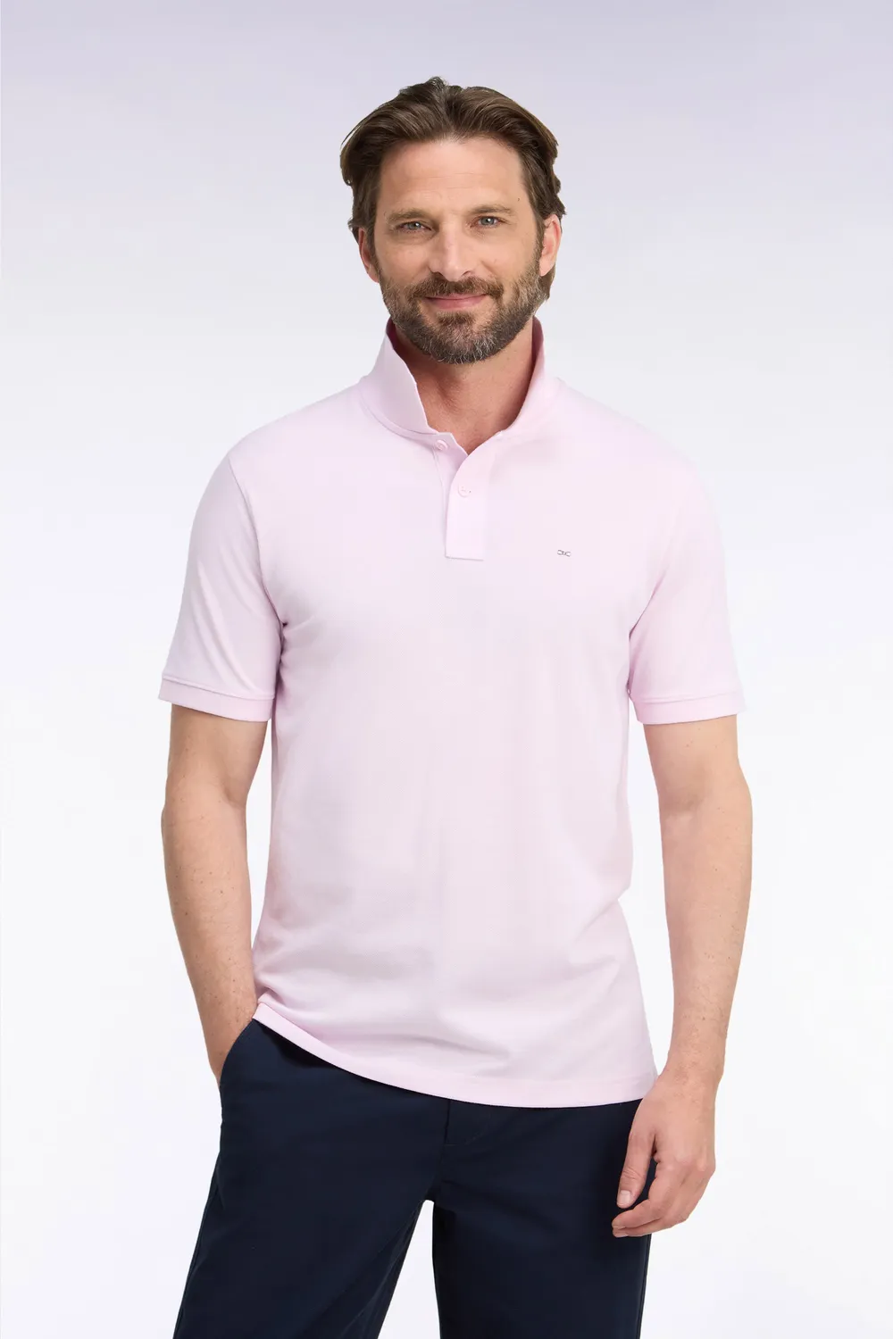 Eden Park Pima H26MAIPC0003 polo manches courtes rose coupe droite