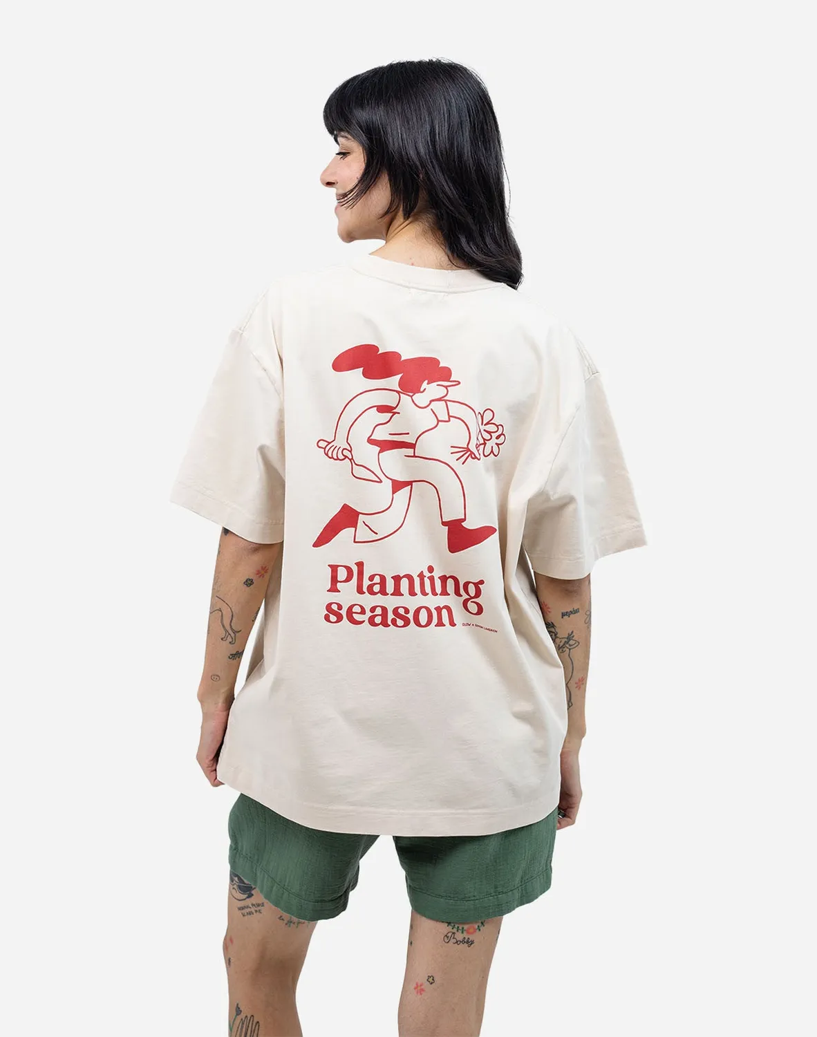 Olow Planting t-shirt ample crème coton bio