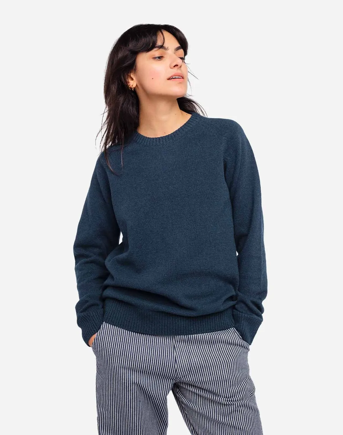 OLOW Somerset pull vert chiné laine mérinos