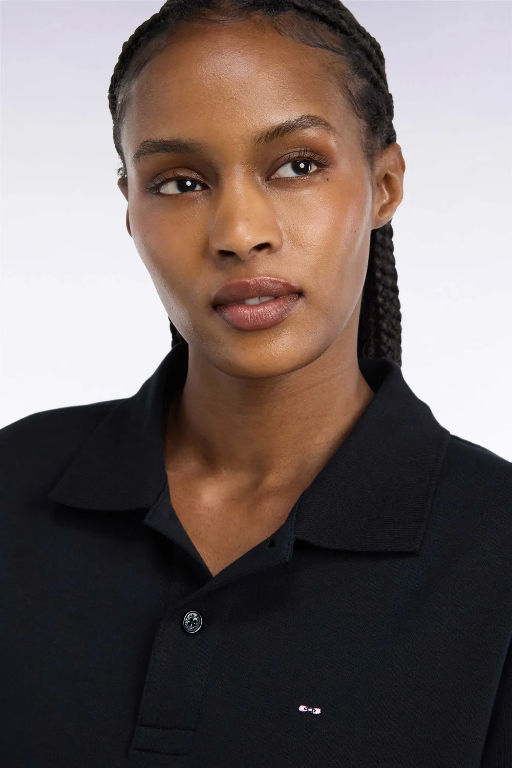 Eden Park polo unisexe coton interlock noir coupe loose