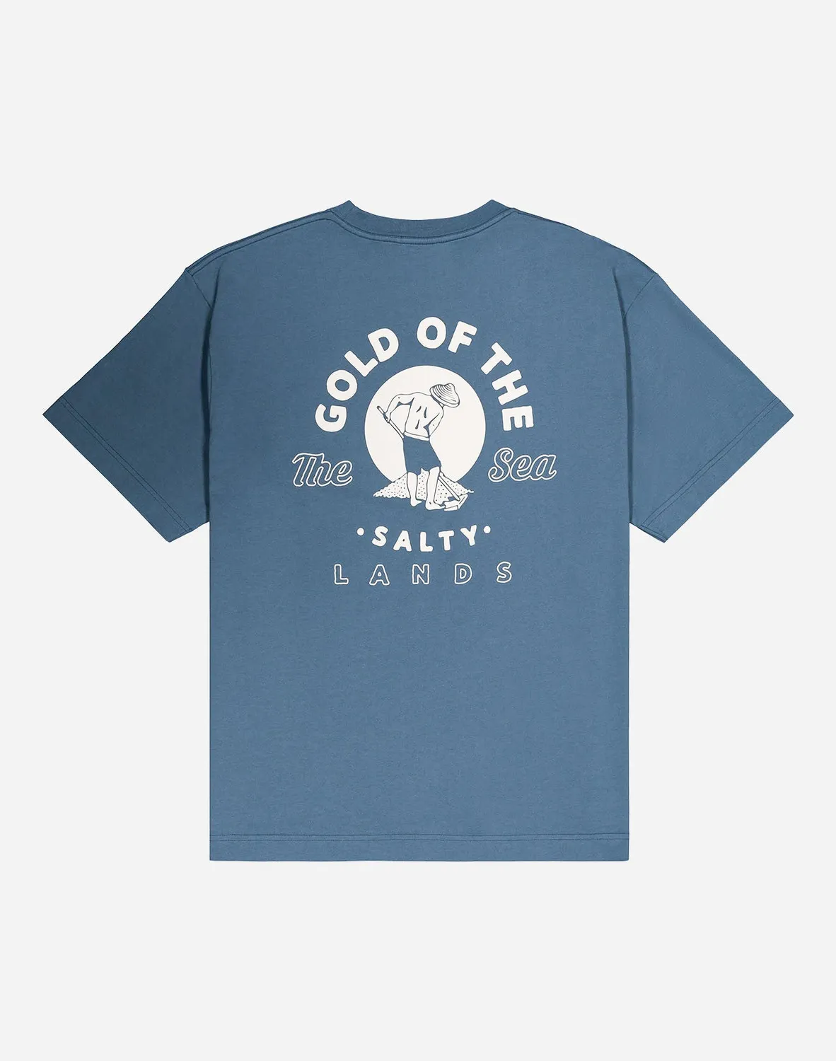OLOW Gold t-shirt ample bleu acier coton bio