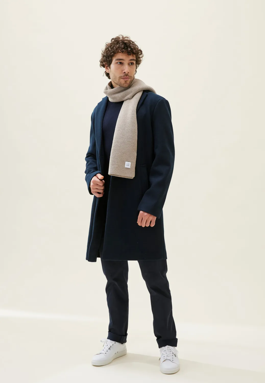 Loom écharpe laine mérinos bleu marine grande