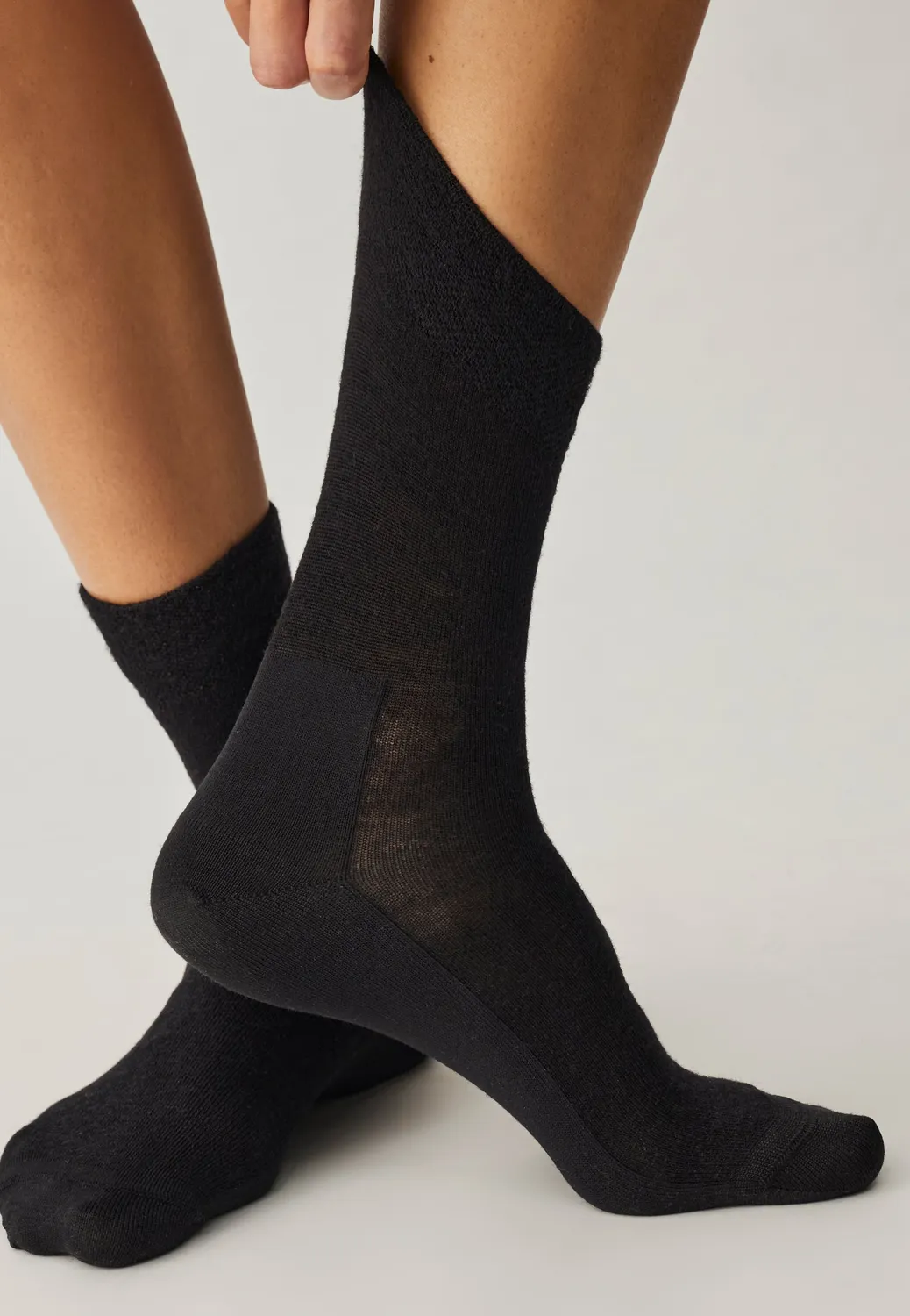 Loom chaussettes laine Gris anthracite fines